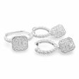 NEW Square Hoop Diamond Jewelry Set 18kt Hot on Sale