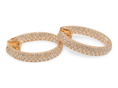 NEW Round Hoop Diamond Earrings 18kt Online Sale