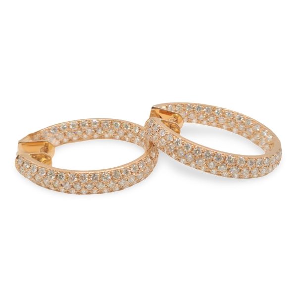 NEW Round Hoop Diamond Earrings 18kt Online Sale