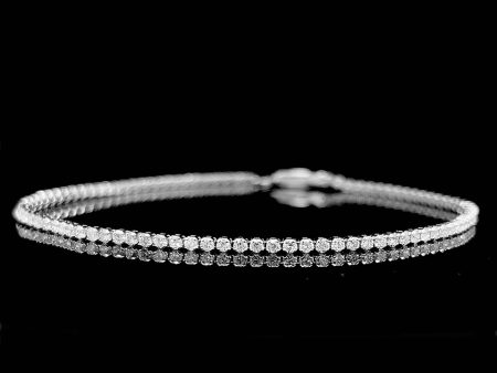 1.8cttw D-F IF-VVS Unisex Eternity Tennis Diamond Bracelet 18kt Hot on Sale