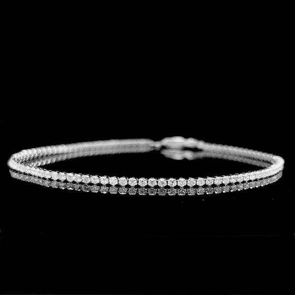 1.8cttw D-F IF-VVS Unisex Eternity Tennis Diamond Bracelet 18kt Hot on Sale