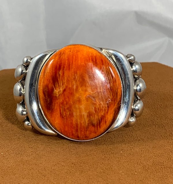 Orange Spiny Oyster Cuff by Alfred Lee on Sale