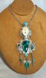 Green Fossilized Bone Face and Necklace by Teresa Archibeque Online Sale