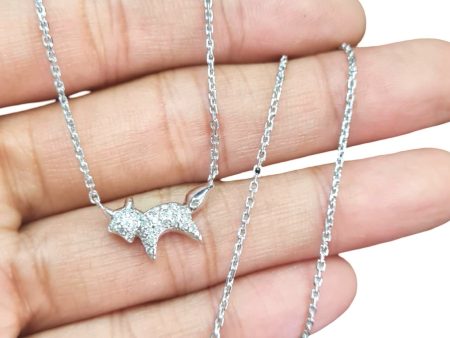 NEW Cat Love Diamond Necklace 18kt For Cheap