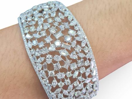 NEW Multi-Shape Diamond Bangle 18kt For Sale