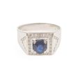 NEW  UNISEX Ceylon Blue Sapphire Diamond Ring 18kt Fashion