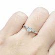 0.53cts H VS1 Princess Baguette Paved Diamond Engagement Ring 14kt #0084 Fashion