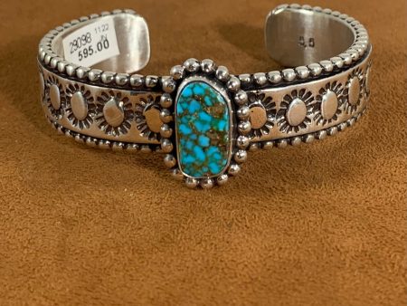 Stamped Turquoise Cuff by Johnathan Nez Cheap