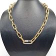 NEW Golden Chunky Carabiner Link Diamond Necklace 18kt Online Hot Sale