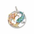 NEW Koi Fish Colored Stone Diamond Pendant 18kt Supply