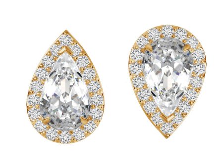 Aster Pear Halo Earrings Online