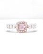 LVNA | 0.33cts Rare Pink Colored Cushion Halo Paved Diamond Engagement Ring 14kt Hot on Sale