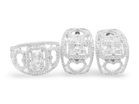 NEW Multi-Shape Overlap Diamond Jewelry Set 14kt on Sale