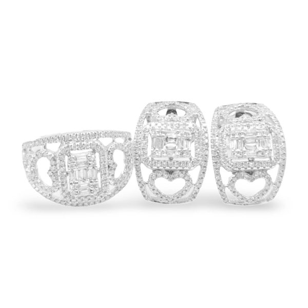 NEW Multi-Shape Overlap Diamond Jewelry Set 14kt on Sale