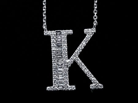 Alphabet Letter K Diamond Necklace 14kt For Discount