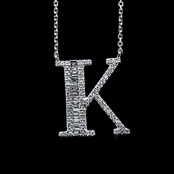 Alphabet Letter K Diamond Necklace 14kt For Discount