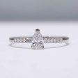 0.58cts E VS Pear Paved Diamond Engagement Ring 14kt #0068 For Sale