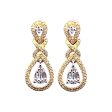 Golden Pear Dangling Diamond Earrings 14kt Online Sale