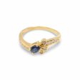 NEW Oval Blue Sapphire Gemstone Diamond Golden Ring 18kt Sale