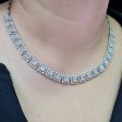 NEW Square Eternity Baguette Diamond Necklace 14kt on Sale