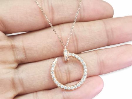 NEW Nail Diamond Necklace 14kt Cheap