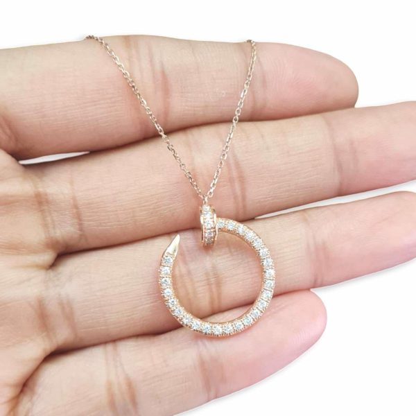 NEW Nail Diamond Necklace 14kt Cheap