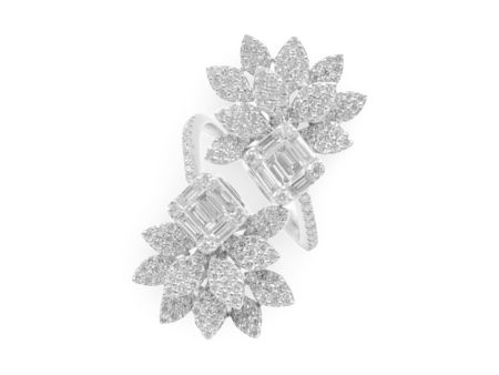 NEW Marquise Leaf Statement Diamond Multi-purpose Jewelry Ring Earrings 18kt Online Sale