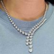 NEW Pear Baguette Layered Diamond Necklace 14kt For Cheap