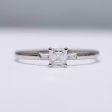 0.51cts E VVS Asscher Baguette Paved Diamond Engagement Ring 14kt #0074 on Sale