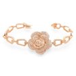 NEW Floral Paved Link Diamond Bracelet 14kt Discount