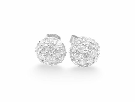 NEW Classic Round Diamond Stud Earrings 18kt Sale