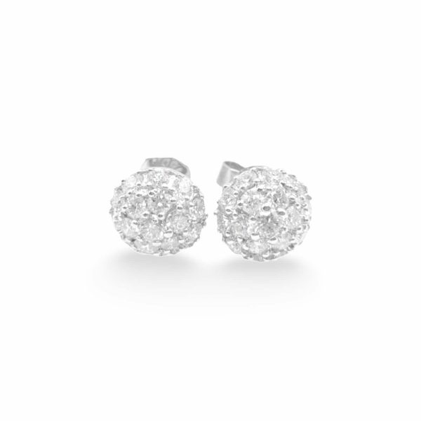 NEW Classic Round Diamond Stud Earrings 18kt Sale