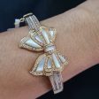 NEW Golden Beautiful Ribbon Diamond Bangle 18kt For Cheap