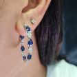 NEW Pear Blue Sapphire Gemstone Diamond Hoop Earrings 14kt Online Hot Sale