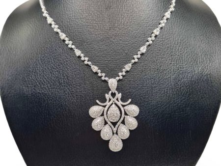 NEW Pear Grand Statement Diamond Necklace 14kt Online Sale