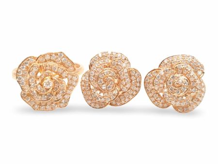 NEW Rose Flower Diamond Jewelry Set 18kt on Sale