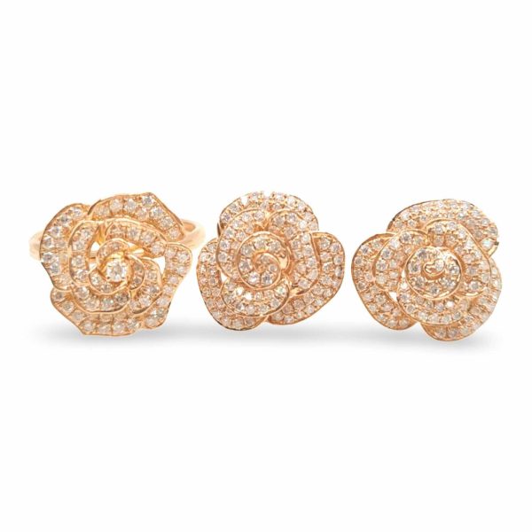 NEW Rose Flower Diamond Jewelry Set 18kt on Sale