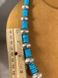 Turquoise Bead and Stamped Bead Necklace by Don Lucas Supply