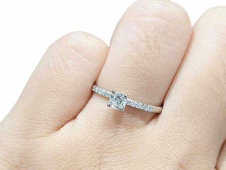 0.50cts G VVS Cushion Paved Diamond Engagement Ring 14kt #0072 Cheap