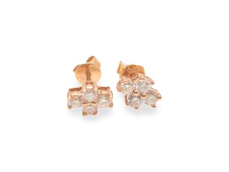 NEW Squad Round Diamond Earrings 18kt For Discount