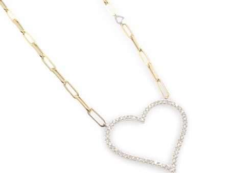 NEW Heart Chain Diamond Necklace 14kt Supply