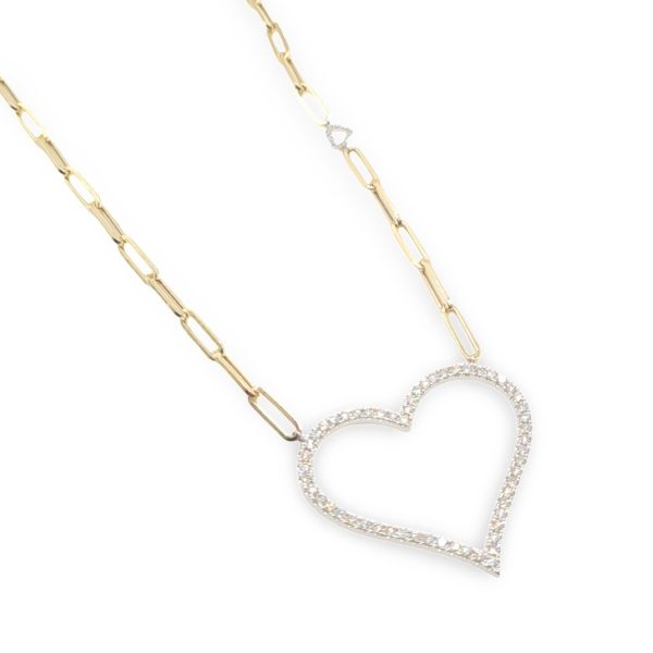 NEW Heart Chain Diamond Necklace 14kt Supply