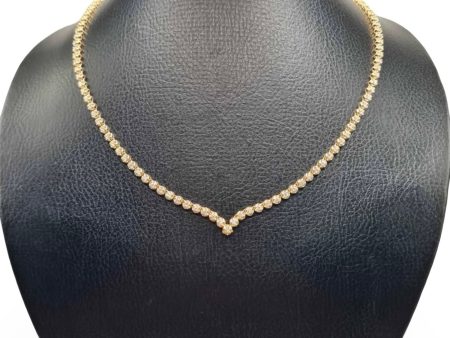 NEW Golden Eternity Tennis Diamond Necklace 14kt Hot on Sale