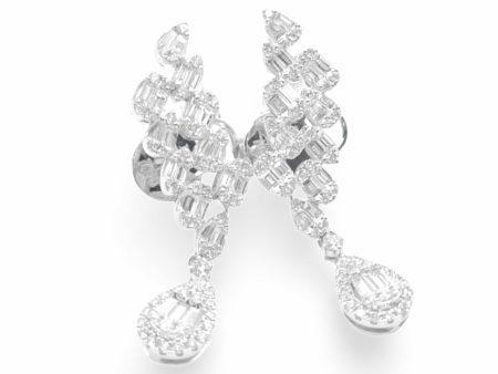 NEW Multi-Shape Pear Drop Dangling Diamond Earrings 18kt Cheap