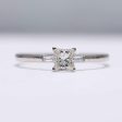 0.57cts I VS2 Princess Baguette Paved Diamond Engagement Ring 14kt #0086 For Discount