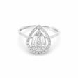 NEW Pear Baguette Halo Diamond Ring 18kt Online now