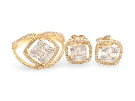 New Golden Classic Deco Diamond Statement Set 14kt Cheap