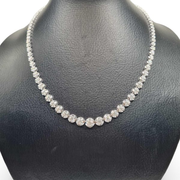 NEW Full Tennis Eternity Diamond Necklace 14kt Sale