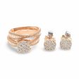 NEW Rose Round Twin Eternity Diamond Jewelry Set 14kt Hot on Sale