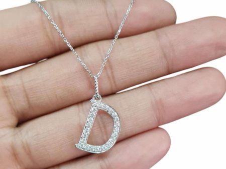 NEW Alpha D Letter Diamond Necklace 14kt Online now